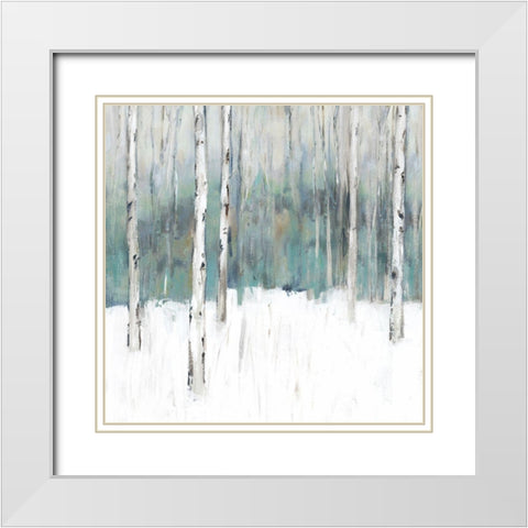 Winters Trail II  White Modern Wood Framed Art Print with Double Matting by Isabelle Z