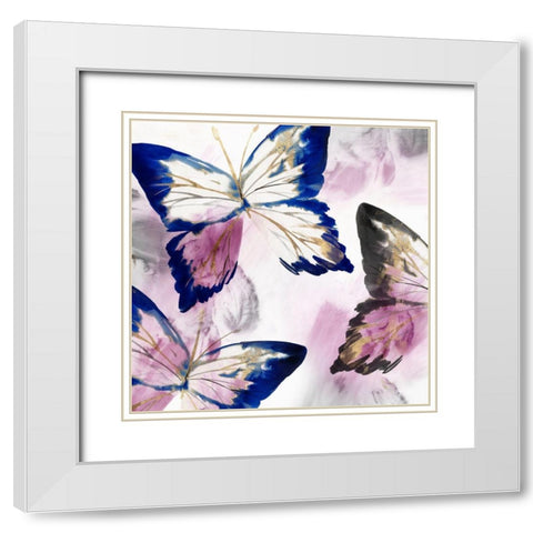 Fluttering II  White Modern Wood Framed Art Print with Double Matting by Isabelle Z