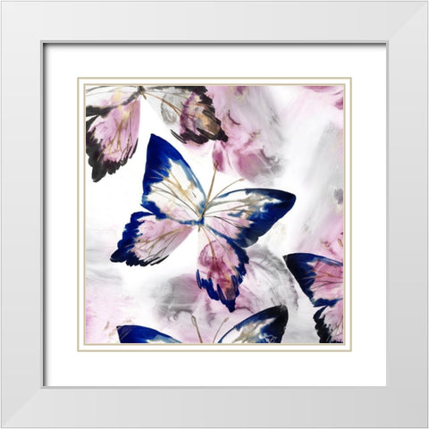 Fluttering III  White Modern Wood Framed Art Print with Double Matting by Isabelle Z