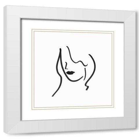 Muser II White Modern Wood Framed Art Print with Double Matting by Isabelle Z