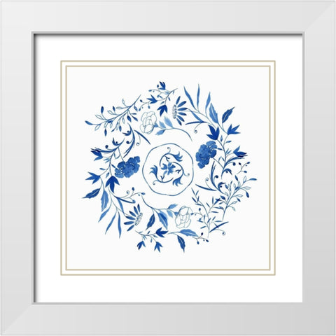 Indigo Halo I  White Modern Wood Framed Art Print with Double Matting by Isabelle Z
