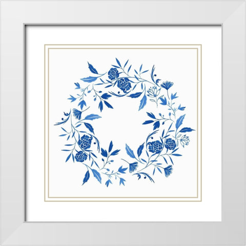 Indigo Halo II  White Modern Wood Framed Art Print with Double Matting by Isabelle Z