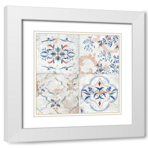 Delicate Motifs II White Modern Wood Framed Art Print with Double Matting by Isabelle Z