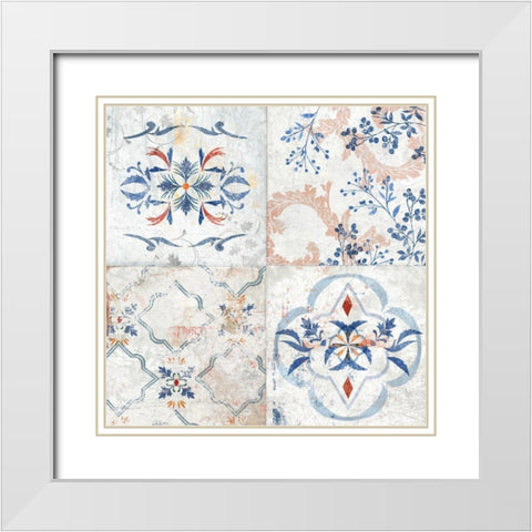 Delicate Motifs II White Modern Wood Framed Art Print with Double Matting by Isabelle Z