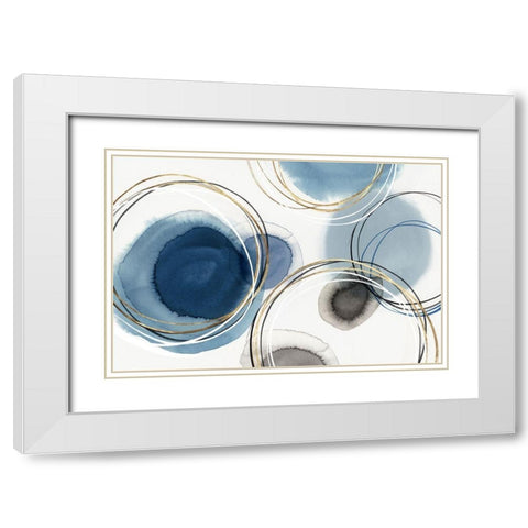 Infinity Indigio I  White Modern Wood Framed Art Print with Double Matting by Isabelle Z