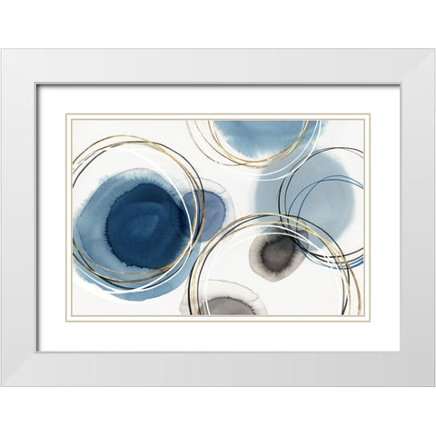 Infinity Indigio I  White Modern Wood Framed Art Print with Double Matting by Isabelle Z