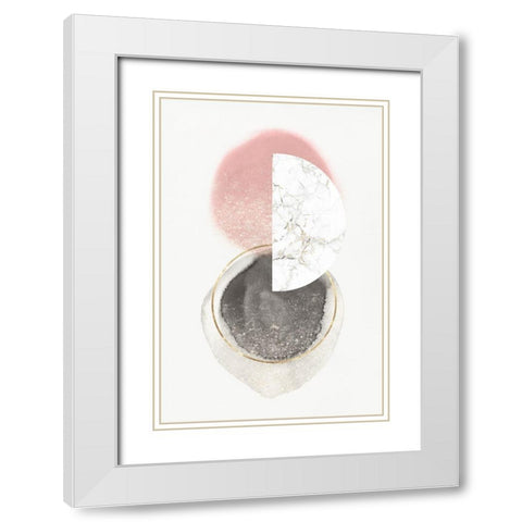 Blushing Geo I  White Modern Wood Framed Art Print with Double Matting by Isabelle Z