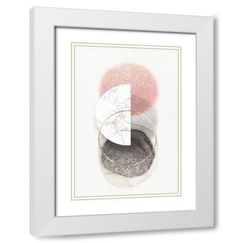 Blushing Geo III  White Modern Wood Framed Art Print with Double Matting by Isabelle Z