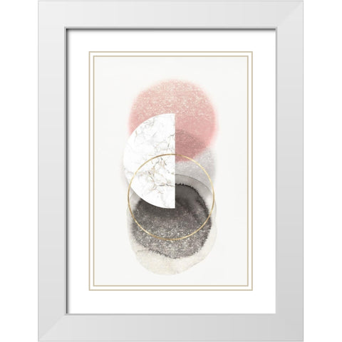 Blushing Geo III  White Modern Wood Framed Art Print with Double Matting by Isabelle Z