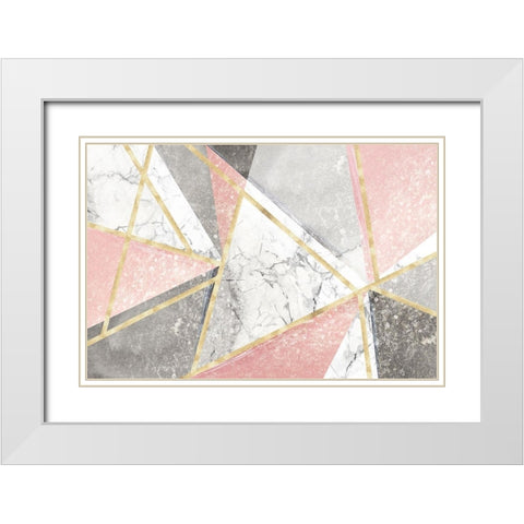 Goldie I  White Modern Wood Framed Art Print with Double Matting by Isabelle Z