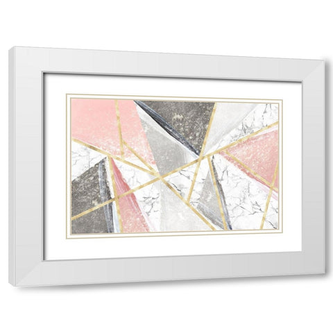 Goldie II  White Modern Wood Framed Art Print with Double Matting by Isabelle Z