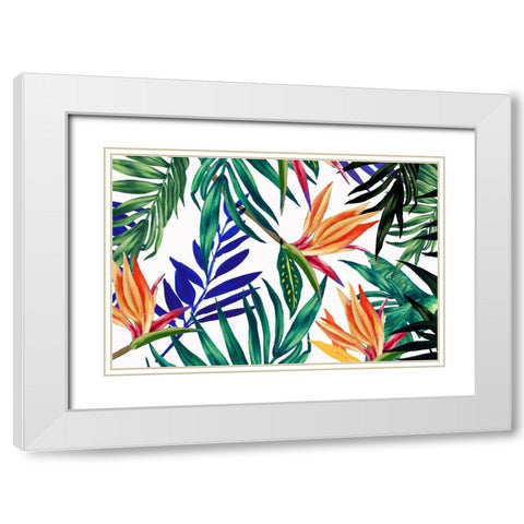 Tropical Foliage  White Modern Wood Framed Art Print with Double Matting by Isabelle Z