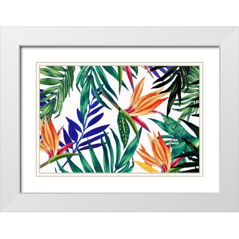 Tropical Foliage  White Modern Wood Framed Art Print with Double Matting by Isabelle Z