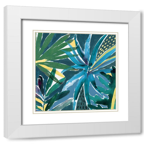 Tropical Blues  White Modern Wood Framed Art Print with Double Matting by Isabelle Z