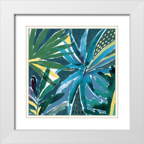 Tropical Blues  White Modern Wood Framed Art Print with Double Matting by Isabelle Z