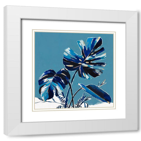 Swaying Palms I  White Modern Wood Framed Art Print with Double Matting by Isabelle Z