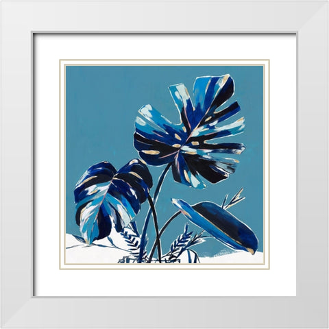 Swaying Palms I  White Modern Wood Framed Art Print with Double Matting by Isabelle Z