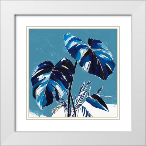 Swaying Palms II  White Modern Wood Framed Art Print with Double Matting by Isabelle Z