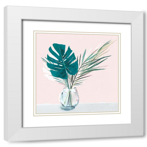 Sunday Palms  White Modern Wood Framed Art Print with Double Matting by Isabelle Z