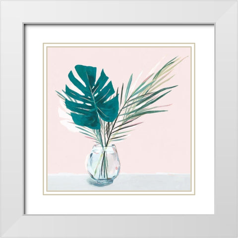 Sunday Palms  White Modern Wood Framed Art Print with Double Matting by Isabelle Z