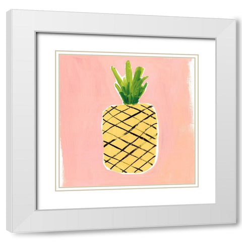 Pina  White Modern Wood Framed Art Print with Double Matting by Isabelle Z