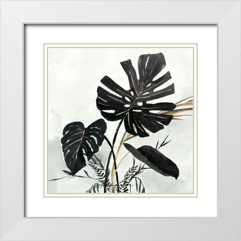Oasis Palms II  White Modern Wood Framed Art Print with Double Matting by Isabelle Z