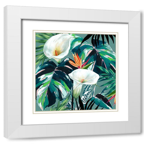 White Lily Paradise  White Modern Wood Framed Art Print with Double Matting by Isabelle Z