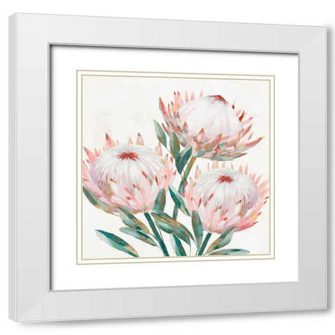 King Protea II  White Modern Wood Framed Art Print with Double Matting by Isabelle Z