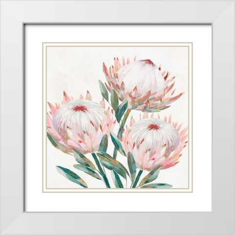 King Protea II  White Modern Wood Framed Art Print with Double Matting by Isabelle Z