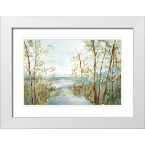 Beach Lookout  White Modern Wood Framed Art Print with Double Matting by Isabelle Z