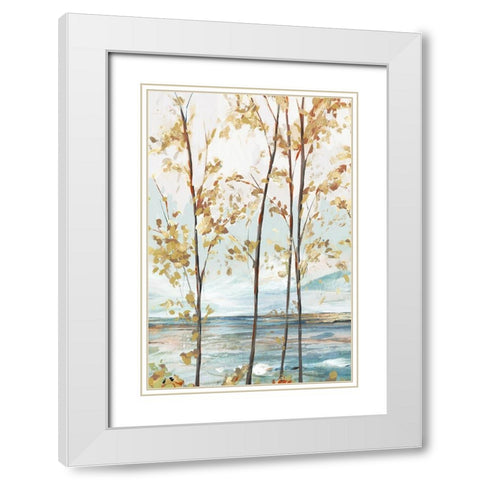 Sage Tree Forest I White Modern Wood Framed Art Print with Double Matting by Isabelle Z