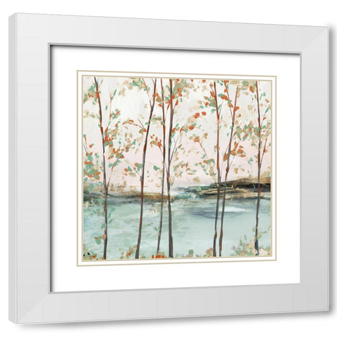 Sage Tree Forest II  White Modern Wood Framed Art Print with Double Matting by Isabelle Z