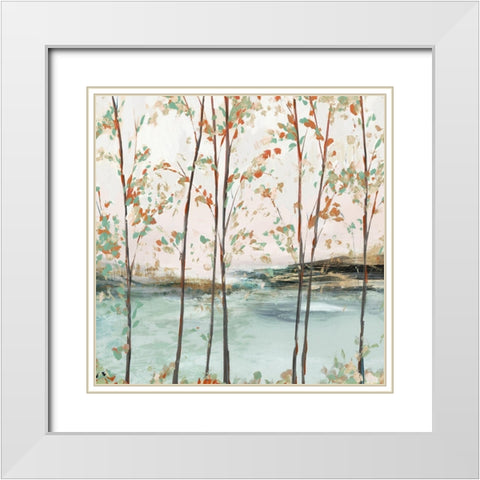 Sage Tree Forest II  White Modern Wood Framed Art Print with Double Matting by Isabelle Z