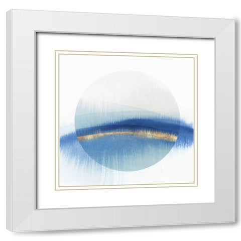 Indigo Eclipse I  White Modern Wood Framed Art Print with Double Matting by Isabelle Z