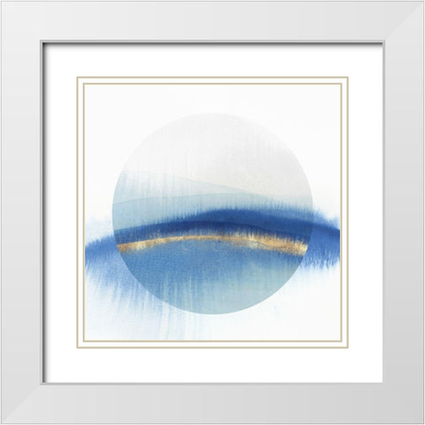 Indigo Eclipse I  White Modern Wood Framed Art Print with Double Matting by Isabelle Z
