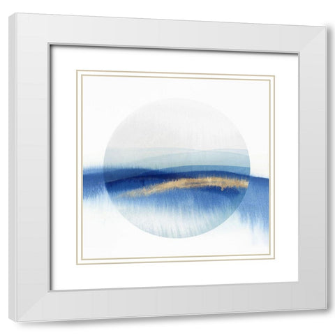 Indigo Eclipse II  White Modern Wood Framed Art Print with Double Matting by Isabelle Z