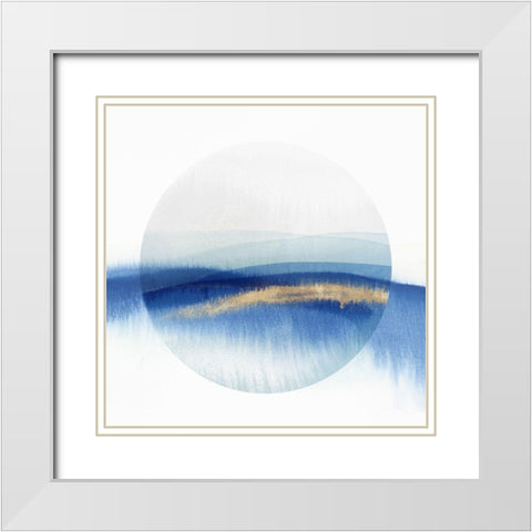 Indigo Eclipse II  White Modern Wood Framed Art Print with Double Matting by Isabelle Z