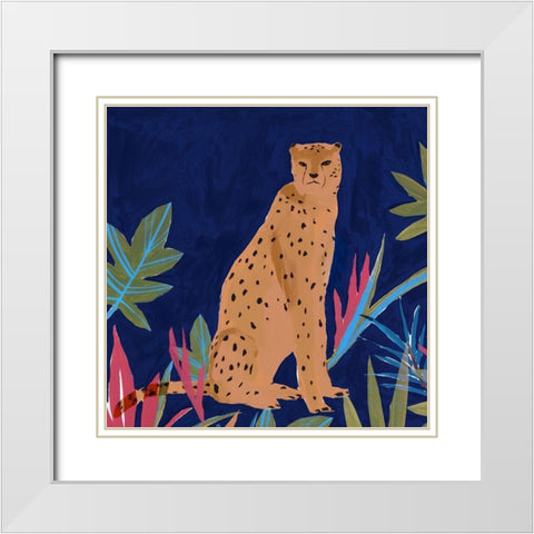 Cheetah II  White Modern Wood Framed Art Print with Double Matting by Isabelle Z