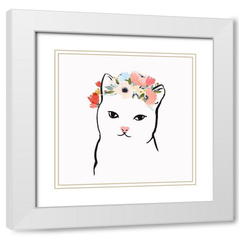 Cleo II   White Modern Wood Framed Art Print with Double Matting by Isabelle Z