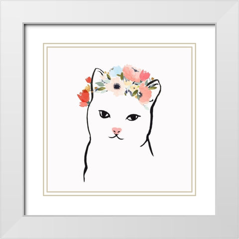 Cleo II   White Modern Wood Framed Art Print with Double Matting by Isabelle Z