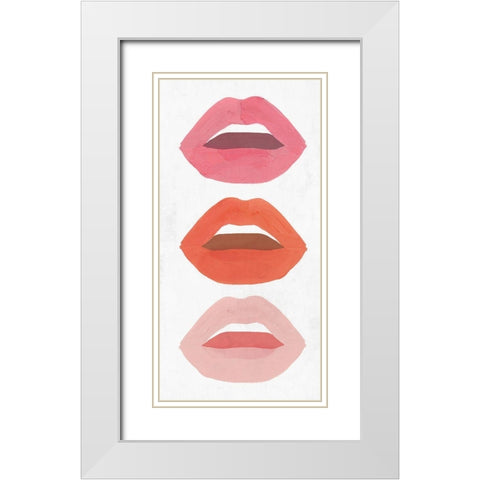 Red Lips I  White Modern Wood Framed Art Print with Double Matting by Isabelle Z