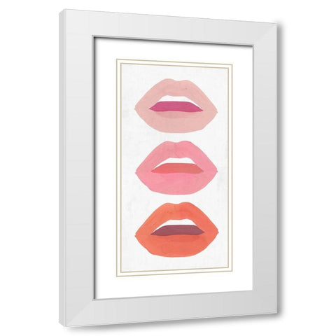 Red Lips II   White Modern Wood Framed Art Print with Double Matting by Isabelle Z