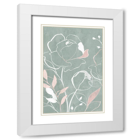 Roseland I  White Modern Wood Framed Art Print with Double Matting by Isabelle Z