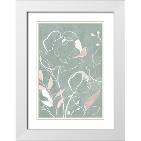 Roseland I  White Modern Wood Framed Art Print with Double Matting by Isabelle Z