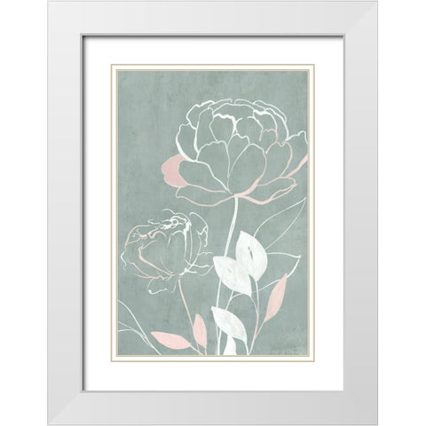 Roseland II   White Modern Wood Framed Art Print with Double Matting by Isabelle Z