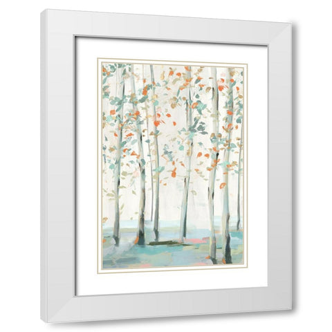 Emerald Forest II   White Modern Wood Framed Art Print with Double Matting by Isabelle Z