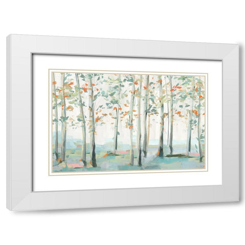 Emerald Forest III   White Modern Wood Framed Art Print with Double Matting by Isabelle Z