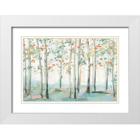 Emerald Forest III   White Modern Wood Framed Art Print with Double Matting by Isabelle Z