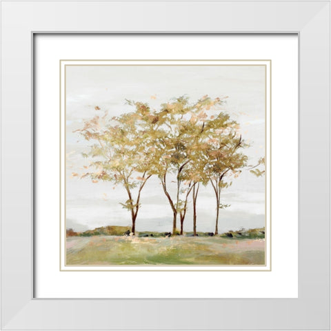 Golden Acre Wood  White Modern Wood Framed Art Print with Double Matting by Isabelle Z
