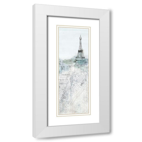 Soir De Paris II   White Modern Wood Framed Art Print with Double Matting by Isabelle Z